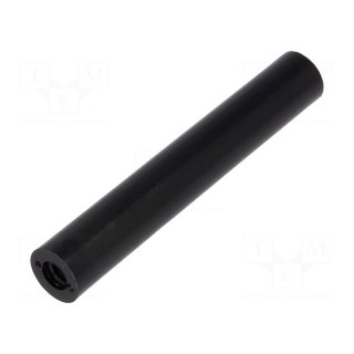 Spacer sleeve | cylindrical | polyamide | M4 | L: 50mm | Øout: 8mm | black