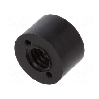 Spacer sleeve | cylindrical | polyamide | M4 | L: 5mm | Øout: 8mm | black