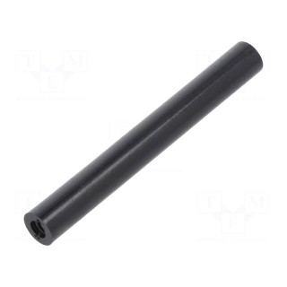 Spacer sleeve | cylindrical | polyamide | M4 | L: 65mm | Øout: 8mm | black