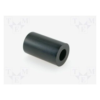 Spacer sleeve | cylindrical | polystyrene | L: 12mm | Øout: 7mm | black