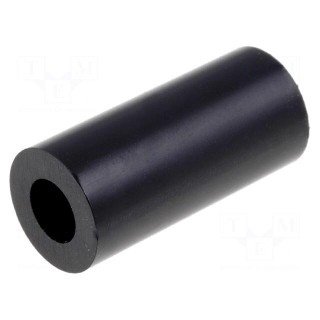 Spacer sleeve | cylindrical | polystyrene | L: 15mm | Øout: 7mm | black