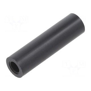 Spacer sleeve | cylindrical | polystyrene | L: 25mm | Øout: 7mm | black