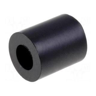 Spacer sleeve | cylindrical | polystyrene | L: 8mm | Øout: 7mm | black