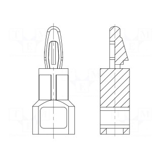 Assembly stud | polyamide 66 | L: 25.4mm | Plate mount.hole dia: 4mm