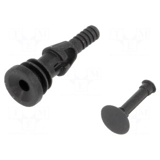 Fastener for fans and protections | plastic | Colour: black | 4.5mm