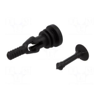 Fastener for fans and protections | plastic | black | 4.5mm