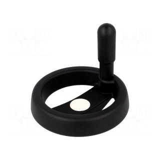 Knob | with handle | H: 37mm | Ømount.hole: 10mm | black | 0÷80°C
