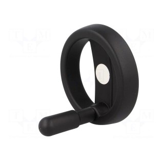 Knob | with handle | H: 37mm | Ømount.hole: 10mm | black | 0÷80°C