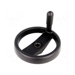 Knob | with handle | H: 51mm | Ømount.hole: 14mm | black | 0÷80°C