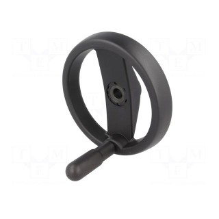 Knob | with handle | H: 51mm | Ømount.hole: 14mm | black | 0÷80°C