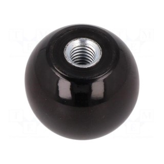 Ball knob | Ø: 25mm | Int.thread: M6 | 9mm | with tapped bushing