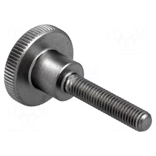 Knob | Ø: 24mm | Ext.thread: M6 | 30mm | H: 15mm | stainless steel
