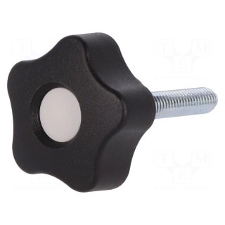 Knob | Ø: 32mm | Ext.thread: M8 | 20mm | H: 23mm | technopolymer (PP)