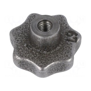 Knob | Ø: 32mm | Int.thread: M6 | cast iron | DIN: 6336