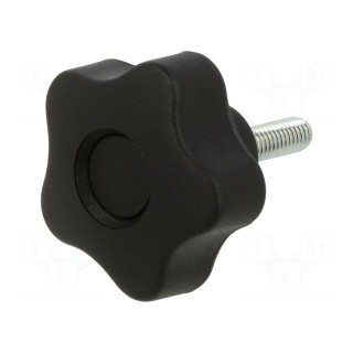 Knob | Ø: 40mm | Ext.thread: M6 | 20mm | H: 27mm | technopolymer (PP)