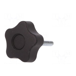 Knob | Ø: 40mm | Ext.thread: M6 | 30mm | H: 27mm | technopolymer (PP)