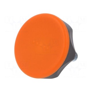 Knob | Ø: 45mm | Ext.thread: M8 | 20mm | technopolymer PA | Cap: orange
