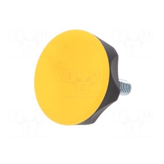 Knob | Ø: 45mm | Ext.thread: M8 | 20mm | technopolymer (PA) | Cap: yellow