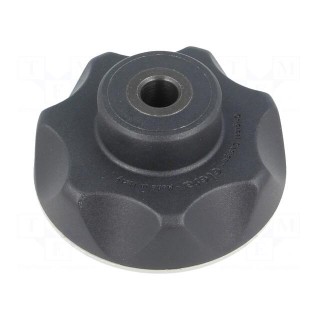Knob | Ø: 56mm | H: 29mm | technopolymer PA | Ømount.hole: 8mm | Cap: grey
