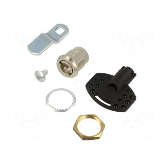 Lock | zinc alloy | 25mm | nickel | Actuator material: steel