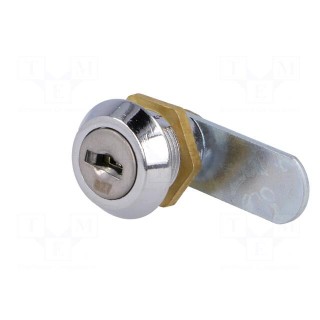 Lock | zinc and aluminium alloy | 15mm | chromium | Key code: 827