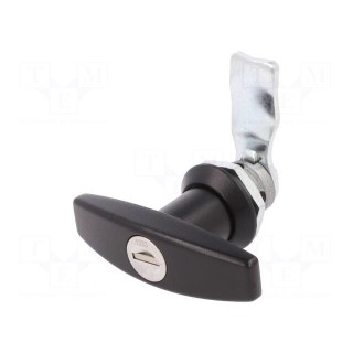 Lock | zinc and aluminium alloy | 21mm | black finish | Kit: key x2