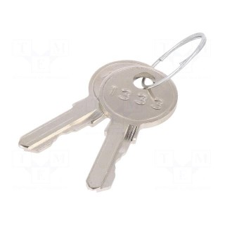 Lock | zinc and aluminium alloy | 21mm | black finish | Kit: 2 keys