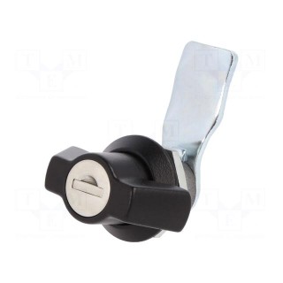 Lock | zinc and aluminium alloy | 21mm | black finish | Kit: 2 keys