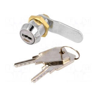 Lock | zinc and aluminium alloy | 22mm | chromium | Key code: 25001