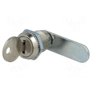 Lock | zinc and aluminium alloy | 22mm | Key code: 1333 | 90°