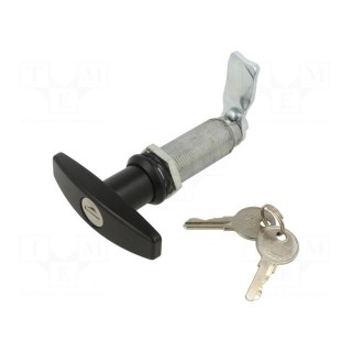 Lock | zinc and aluminium alloy | 63mm | black finish | Kit: key x2