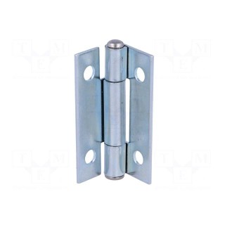 Hinge | Width: 26mm | zinc-plated steel | natural | H: 40mm | Holes no: 4