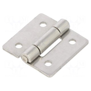 Hinge | Width: 30mm | stainless steel | H: 30mm | Holes pitch: 18/18mm