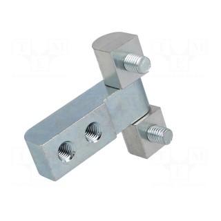 Hinge | Width: 61mm | zinc-plated steel | H: 55mm | with assembly stem