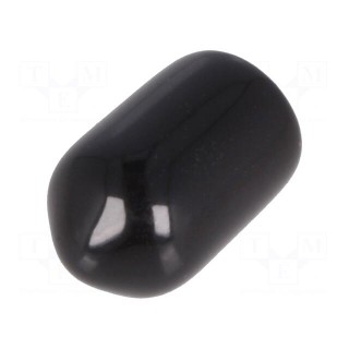 Cap | Body: black | Øint: 4.8mm | Mat: PVC Soft | L: 9mm | Wall thick: 1mm