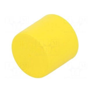 Cap | Body: yellow | Øint: 25mm | H: 23.5mm | Mat: LDPE | Mounting: push-in