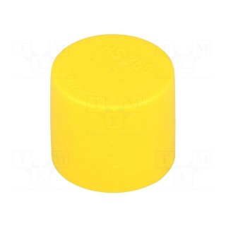 Cap | Body: yellow | Øint: 75.6mm | H: 25mm | Mat: LDPE | Mounting: push-in