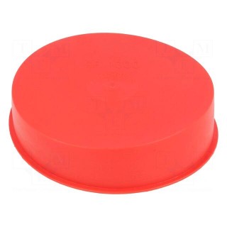 Plugs | Body: red | Out.diam: 102mm | H: 22.8mm | Mat: LDPE | Shape: round