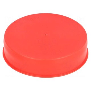 Plugs | Body: red | Out.diam: 103.3mm | H: 23mm | Mat: LDPE | Shape: round