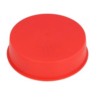 Plugs | Body: red | Out.diam: 103.4mm | H: 28mm | Mat: LDPE | Shape: round
