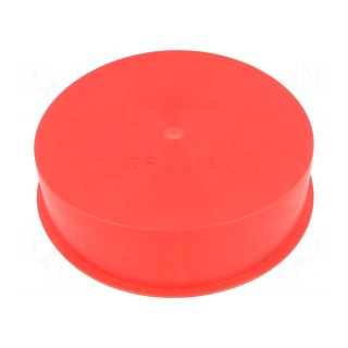 Plugs | Body: red | Out.diam: 112.5mm | H: 27.5mm | Mat: LDPE | push-in