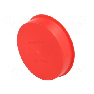 Plugs | Body: red | Out.diam: 112.5mm | H: 27.5mm | Mat: LDPE