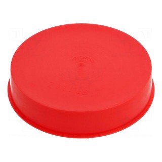 Plugs | Body: red | Out.diam: 115.6mm | H: 23mm | Mat: LDPE | push-in