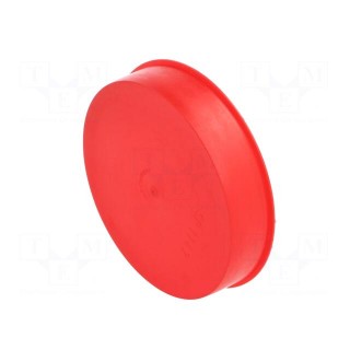 Plugs | Body: red | Out.diam: 115.6mm | H: 23mm | Mat: LDPE | push-in
