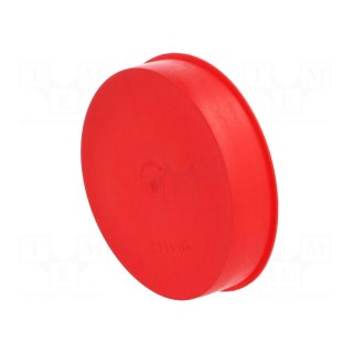Plugs | Body: red | Out.diam: 119.9mm | H: 28.9mm | Mat: LDPE | push-in
