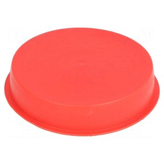 Plugs | Body: red | Out.diam: 128mm | H: 25mm | Mat: LDPE | push-in | round