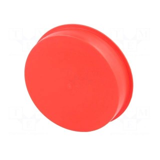 Plugs | Body: red | Out.diam: 128mm | H: 25mm | Mat: LDPE | push-in | round