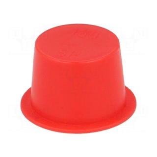 Plugs | Body: red | Out.diam: 29.7mm | H: 13.8mm | Mat: LDPE | Shape: round