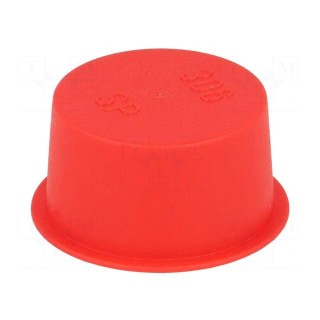 Plugs | Body: red | Out.diam: 42.4mm | H: 20mm | Mat: LDPE | push-in | round