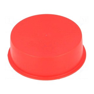 Plugs | Body: red | Out.diam: 68.2mm | H: 21mm | Mat: LDPE | Shape: round